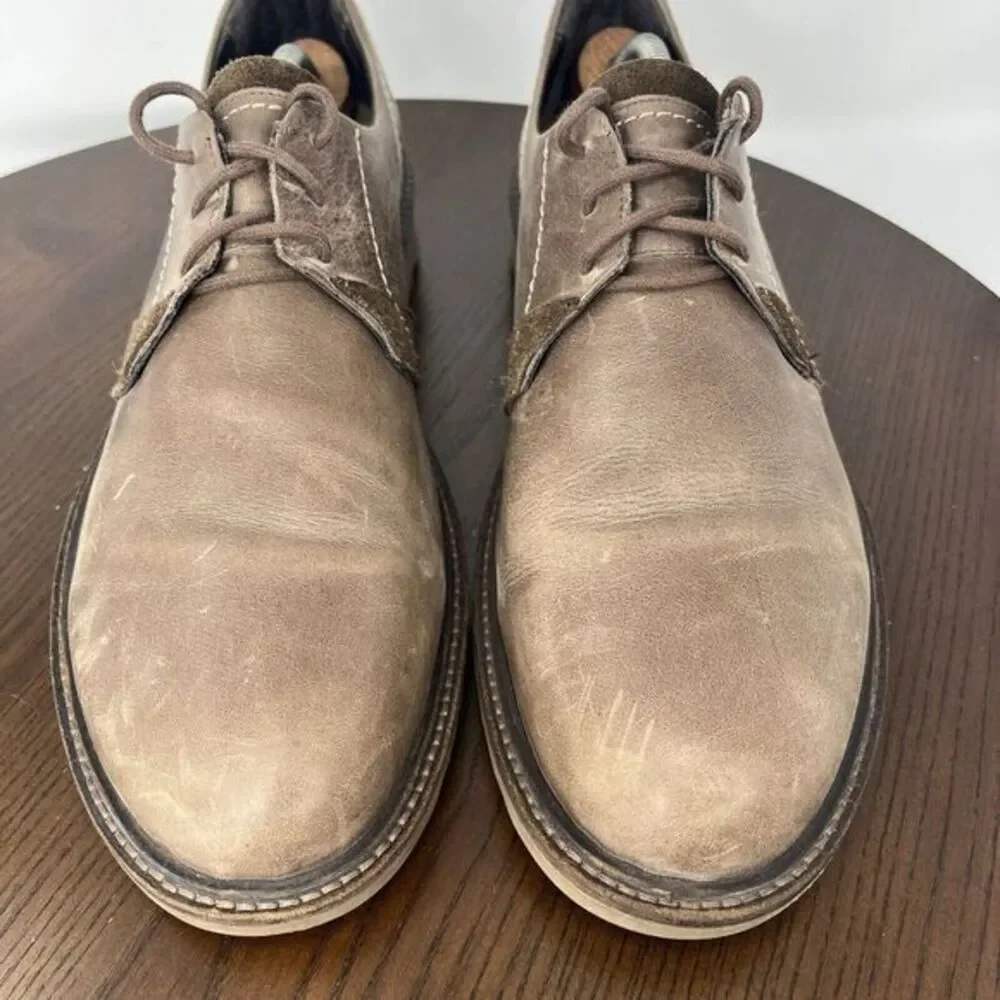 Naot Lindi Shoes Men 46 / 13-13.5 Brown Leather Derby Oxford Plain Toe Lug Dress